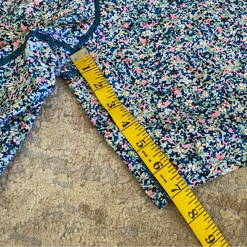 SAGE Collective Floral Athletic Biker Shorts 7” Inseam High Waist Blue Pink: L - Picture 3 of 7